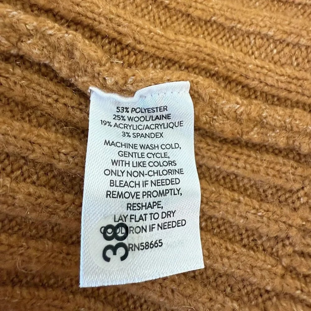 Rachel Parcell Wool Blend Balloon Sleeve Sweater Dress Size S Fall Pumpkin Spice - Picture 13 of 15